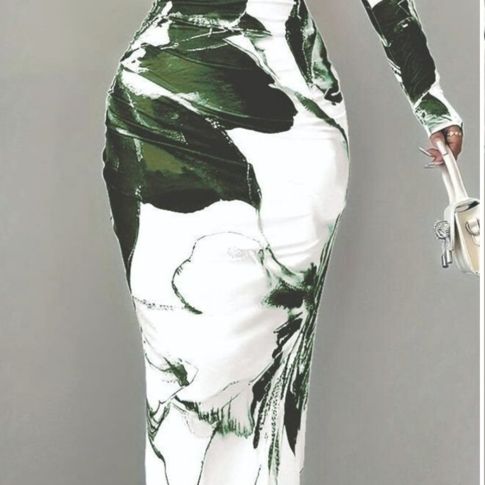 Neriah One-Shoulder Maxi Dress - Green - Picture 3 of 7